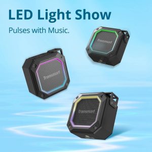 Tronsmart Groove 2 Bluetooth Speaker, Portable Speakers Bluetooth Wireless with Extra Bass, IPX7 Waterproof Speaker With RGB Light, Bluetooth 5.3, 18H Playtime, AUX, TF Card, Mini Shower Speaker - Black - Image 2