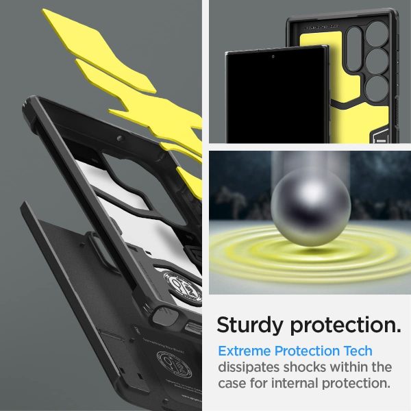 61dEwemTbGL._AC_SL1200_ Galaxy S23 Ultra Tough Armor Case by Spigen – ACS05623 – Black - Image 2