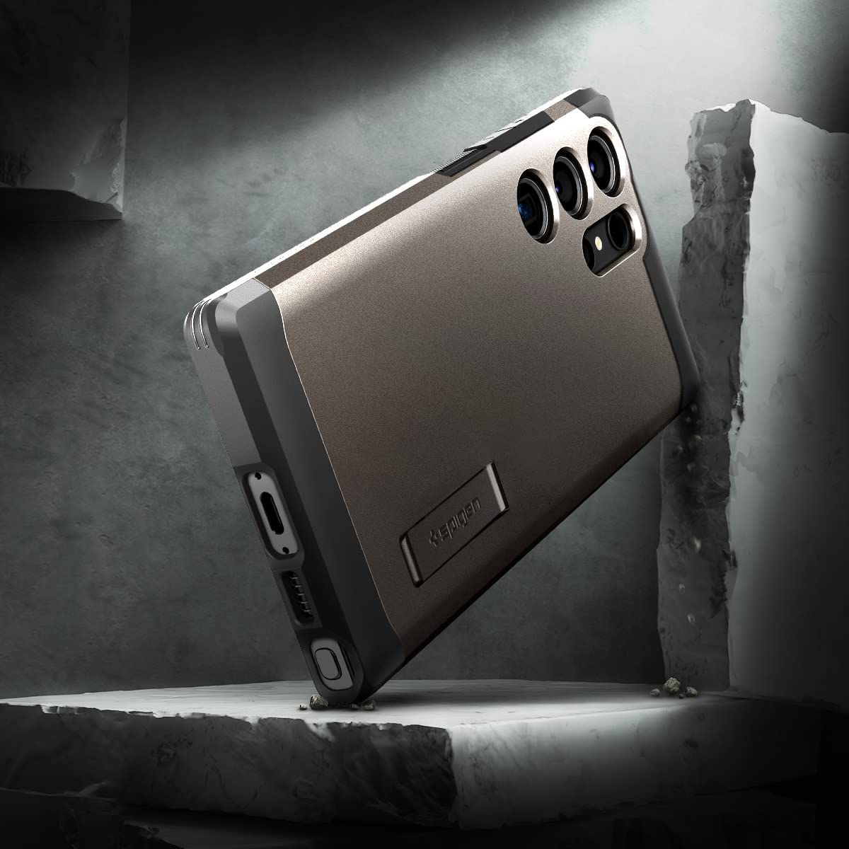 Galaxy S23 Ultra Tough Armor Case by Spigen - Gunmetal