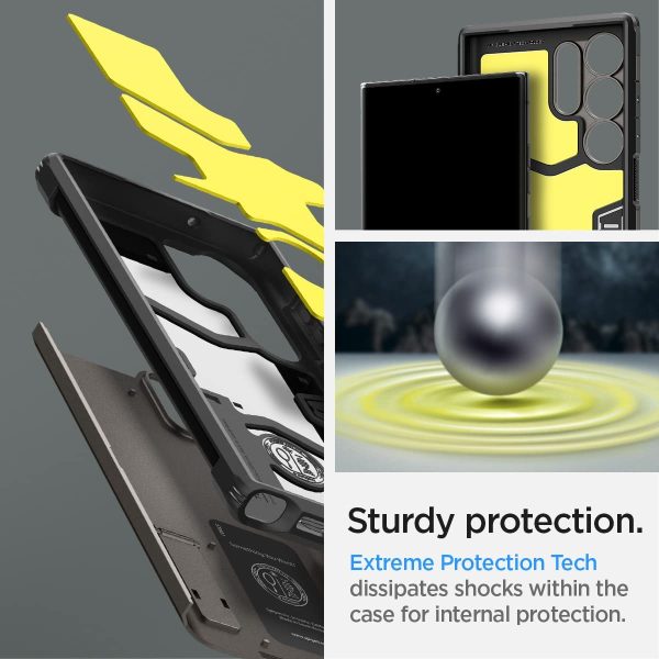 61edakSB1TL._AC_SL1200_ Galaxy S23 Ultra Tough Armor Case by Spigen – ACS05624 – Gunmetal - Image 2