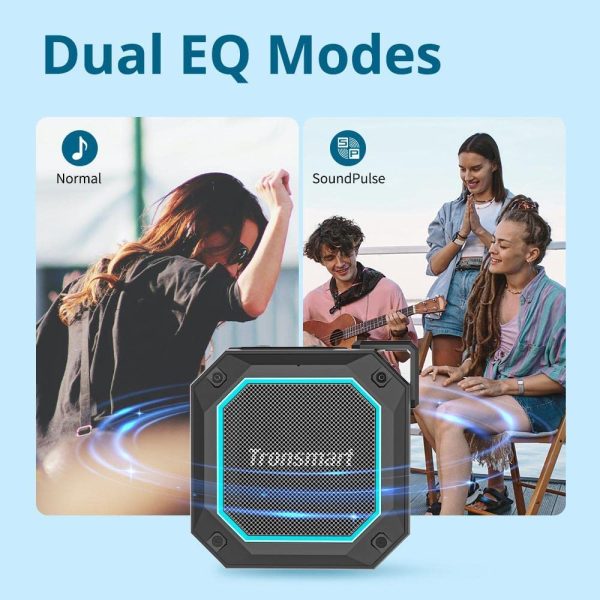 Tronsmart Groove 2 Bluetooth Speaker, Portable Speakers Bluetooth Wireless with Extra Bass, IPX7 Waterproof Speaker With RGB Light, Bluetooth 5.3, 18H Playtime, AUX, TF Card, Mini Shower Speaker - Black - Image 4