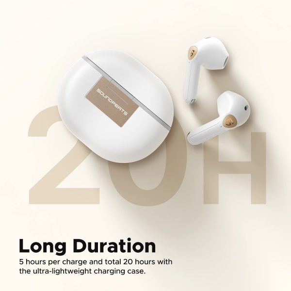 SoundPEATS Air3 Deluxe HS Bluetooth 5.2 Earphones Hi-Res Audio Wireless Earbuds with LDAC Codec, in-Ear Detection,App Support - AMT - White - Image 3