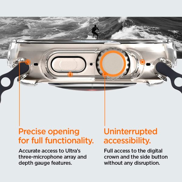 Apple Watch Ultra 2 / 1 Ultra Hybrid Case by Spigen for 49mm - Crystal Clear - ACS05459 - Image 6