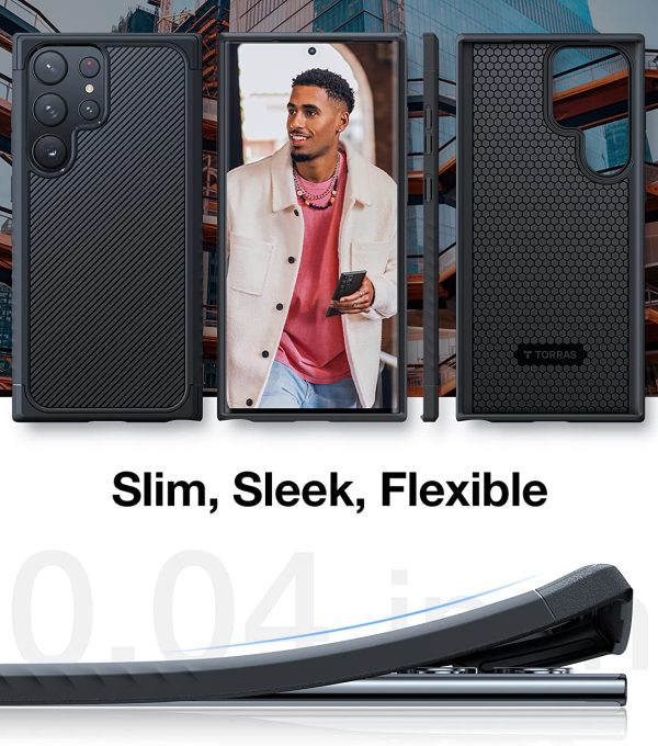 Galaxy S23 Ultra Competer Case Non-Slip Grip, Military Grade Drop Tested, Anti-Fingerprint, Protective Shockproof, Non-Slip Grip Designed  Military Grade Drop Tested Case by Torras - Matte Black - Image 8