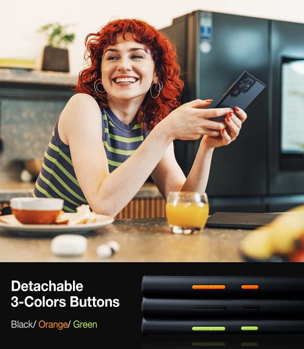 Galaxy S23 Ultra Guardian Case [Military Grade Drop Tested]Semi-Clear Hard Back & Soft Edge case by Torras - Phantom Black - Image 7