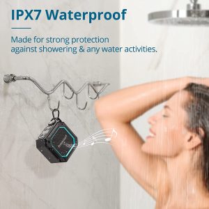 Tronsmart Groove 2 Bluetooth Speaker, Portable Speakers Bluetooth Wireless with Extra Bass, IPX7 Waterproof Speaker With RGB Light, Bluetooth 5.3, 18H Playtime, AUX, TF Card, Mini Shower Speaker - Black - Image 6