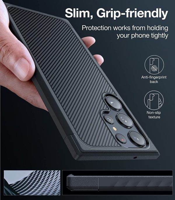 Galaxy S23 Ultra Competer Case Non-Slip Grip, Military Grade Drop Tested, Anti-Fingerprint, Protective Shockproof, Non-Slip Grip Designed  Military Grade Drop Tested Case by Torras - Matte Black - Image 3