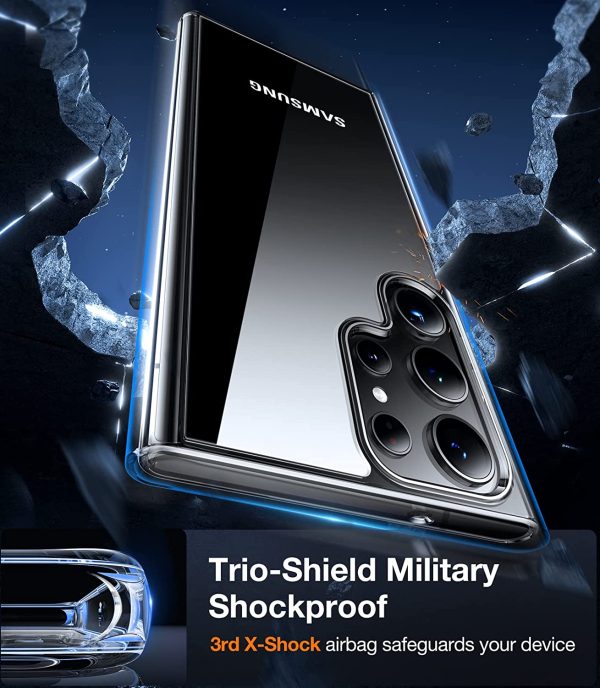 Galaxy S23 Ultra Diamond Clear Case, Military Grade Anti-Drop, Never Yellowing, Hard Back Shockproof Slim Clear Case by Torras -  Crystal Clear - Image 4