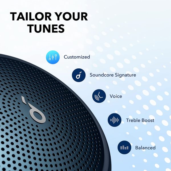 Soundcore Anker Mini 3 Bluetooth Speaker, BassUp and PartyCast Technology, USB-C, Waterproof IPX7, and Customizable EQ - Blue - A3119031 - Image 4