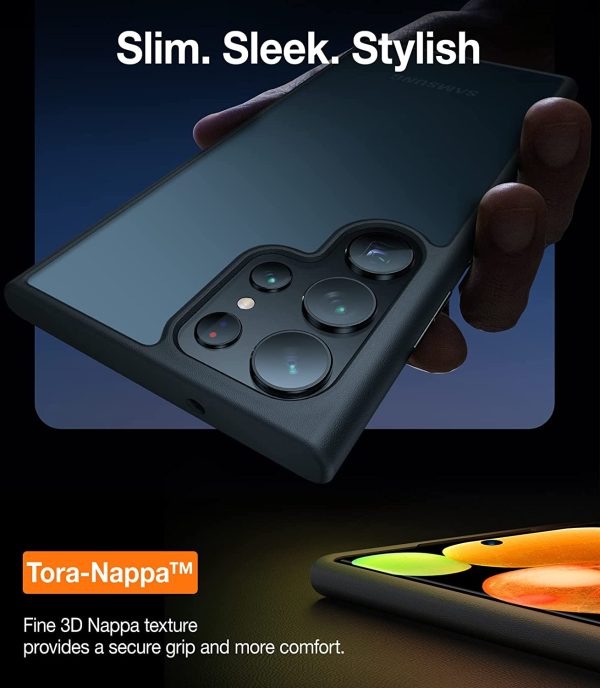 Galaxy S23 Ultra Guardian Case [Military Grade Drop Tested]Semi-Clear Hard Back & Soft Edge case by Torras - Phantom Black - Image 2