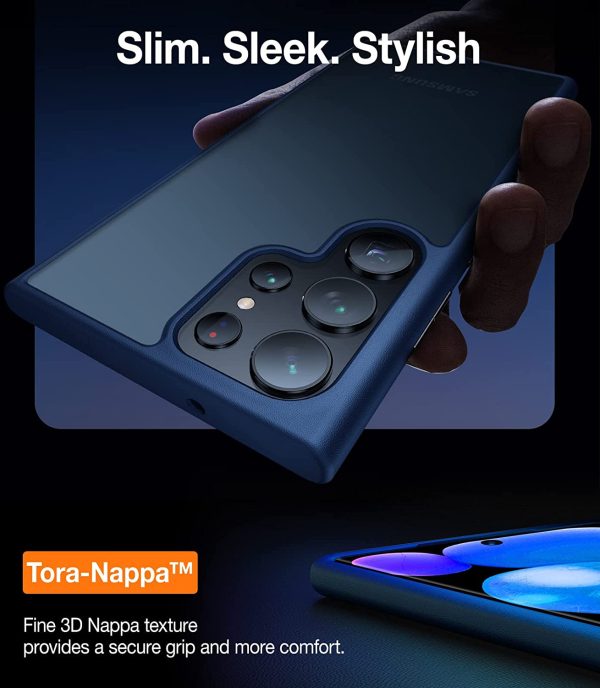 Galaxy S23 Ultra Guardian Case [Military Grade Drop Tested]Semi-Clear Hard Back & Soft Edge case by Torras - Blue - Image 3