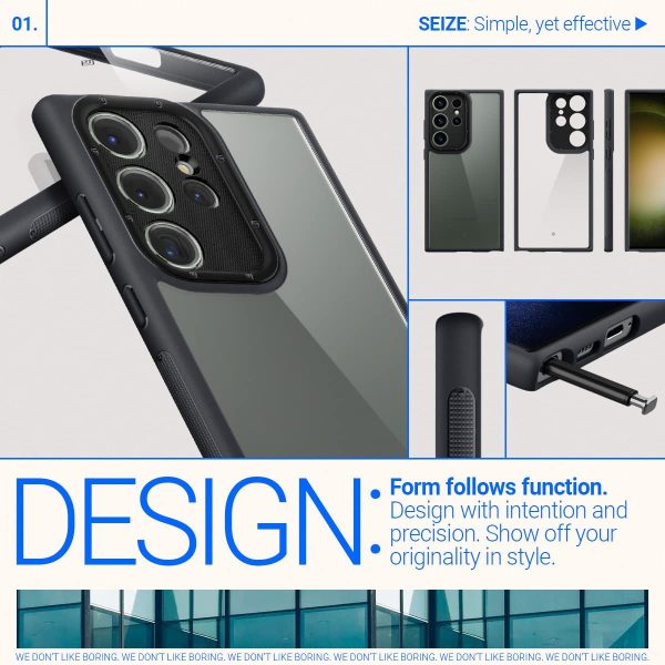 Galaxy S23 Ultra Skyfall Clear Case by Caseology - ACS05657 - Matte Black - Image 4