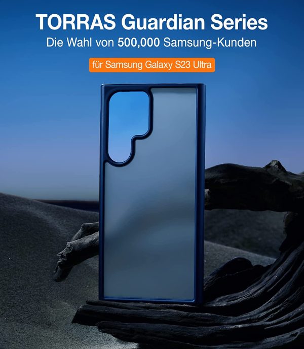 Galaxy S23 Ultra Guardian Case [Military Grade Drop Tested]Semi-Clear Hard Back & Soft Edge case by Torras - Blue - Image 4