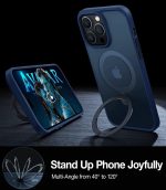 iPhone 13 Pro Max UPRO OStand Case by Torras with Built in Stand for Vertical & Horizontal Prop up Phone, Magsafe Charging Compatible Shockproof Drop Protection - Dark Blue - Image 6