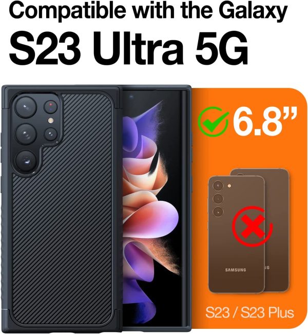 Galaxy S23 Ultra Competer Case Non-Slip Grip, Military Grade Drop Tested, Anti-Fingerprint, Protective Shockproof, Non-Slip Grip Designed  Military Grade Drop Tested Case by Torras - Matte Black - Image 4