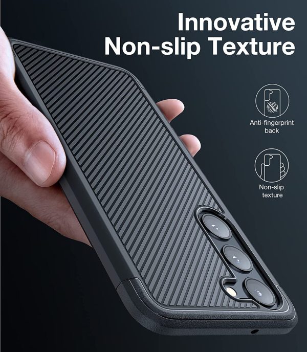 Galaxy S23 Competer Case Non-Slip Grip, Military Grade Drop Tested, Anti-Fingerprint, Protective Shockproof, Non-Slip Grip Designed  Military Grade Drop Tested Case by Torras - Matte Black - Image 2