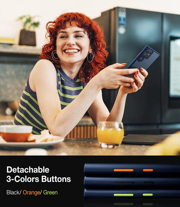 Galaxy S23 Ultra Guardian Case [Military Grade Drop Tested]Semi-Clear Hard Back & Soft Edge case by Torras - Blue - Image 6