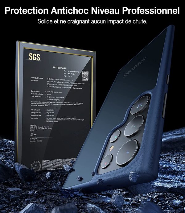 Galaxy S23 Ultra Guardian Case [Military Grade Drop Tested]Semi-Clear Hard Back & Soft Edge case by Torras - Blue - Image 7