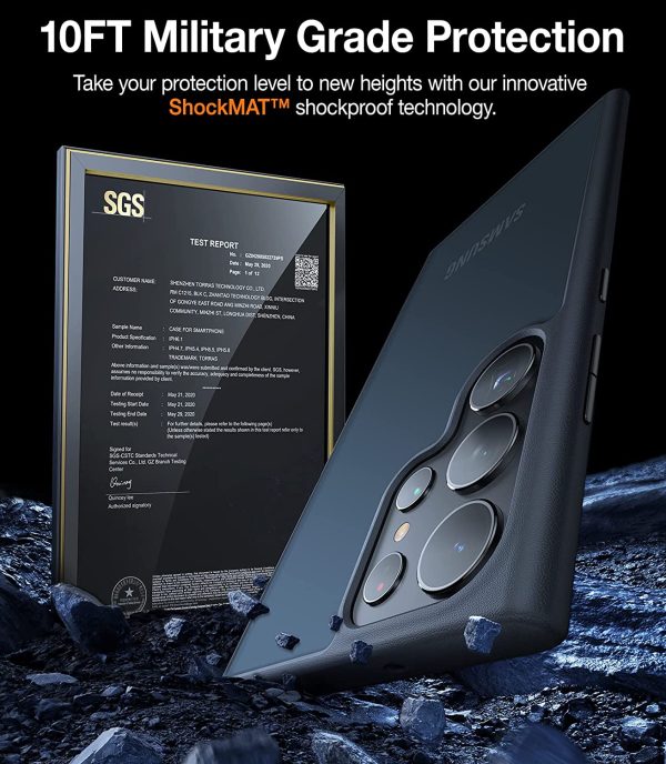 Galaxy S23 Ultra Guardian Case [Military Grade Drop Tested]Semi-Clear Hard Back & Soft Edge case by Torras - Phantom Black - Image 6