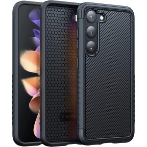 Galaxy S23 Competer Case Non-Slip Grip, Military Grade Drop Tested, Anti-Fingerprint, Protective Shockproof, Non-Slip Grip Designed Military Grade Drop Tested Case by Torras - Matte Black