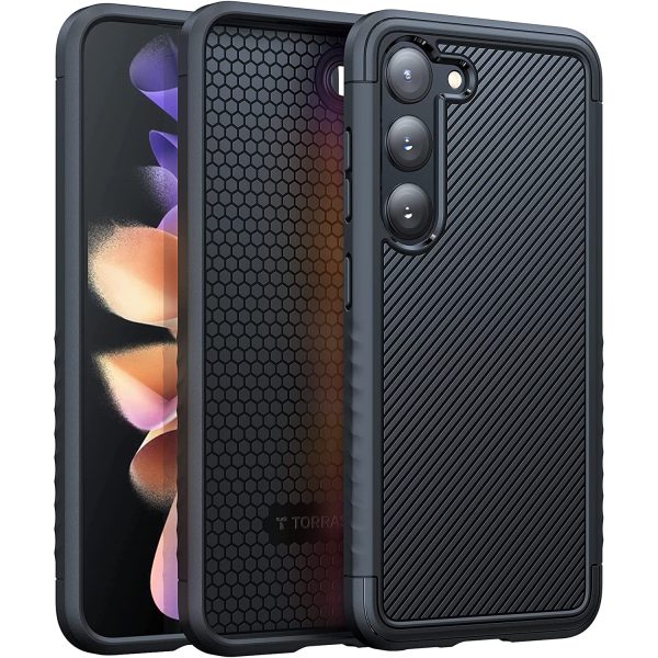 galaxy s23 competer case by torras Galaxy S23 Competer Case Non-Slip Grip, Military Grade Drop Tested, Anti-Fingerprint, Protective Shockproof, Non-Slip Grip Designed Military Grade Drop Tested Case by Torras - Matte Black - Image 1