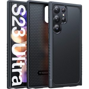 Galaxy S23 Ultra Competer Case Non-Slip Grip, Military Grade Drop Tested, Anti-Fingerprint, Protective Shockproof, Non-Slip Grip Designed  Military Grade Drop Tested Case by Torras - Matte Black