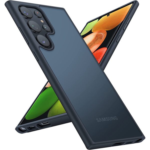 Galaxy S23 Ultra Guardian Case [Military Grade Drop Tested]Semi-Clear Hard Back & Soft Edge case by Torras - Phantom Black - Image 1