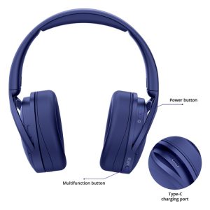 Tronsmart Apollo Q10 Hybrid Active Noise Cancelling Bluetooth 5.0 Headphones, 100H Playtime. Wireless foldable Headset Over Ear Bluetooth headphones with 5 Mics, Touch Control, Smart APP Control - Blue - Image 3