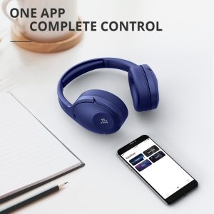 Tronsmart Apollo Q10 Hybrid Active Noise Cancelling Bluetooth 5.0 Headphones, 100H Playtime. Wireless foldable Headset Over Ear Bluetooth headphones with 5 Mics, Touch Control, Smart APP Control - Blue - Image 11