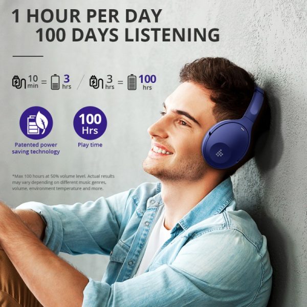 Tronsmart Apollo Q10 Hybrid Active Noise Cancelling Bluetooth 5.0 Headphones, 100H Playtime. Wireless foldable Headset Over Ear Bluetooth headphones with 5 Mics, Touch Control, Smart APP Control - Blue - Image 7