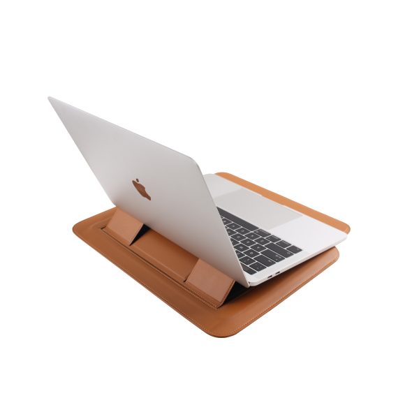 JCPal Ergo Multifunctional Sleeve for 13 inch / 14 inch Laptops & MacBooks - Saddle Brown - JCP2392 - Image 7