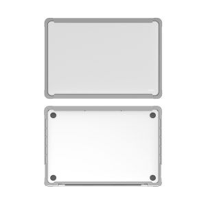 MacGuard XT Protective Case for MacBook Pro 13" M2 2022 / MacBook Pro 13" M1 2020 by JCPAL - Matte Clear / Gray - JCP1095 - Image 4