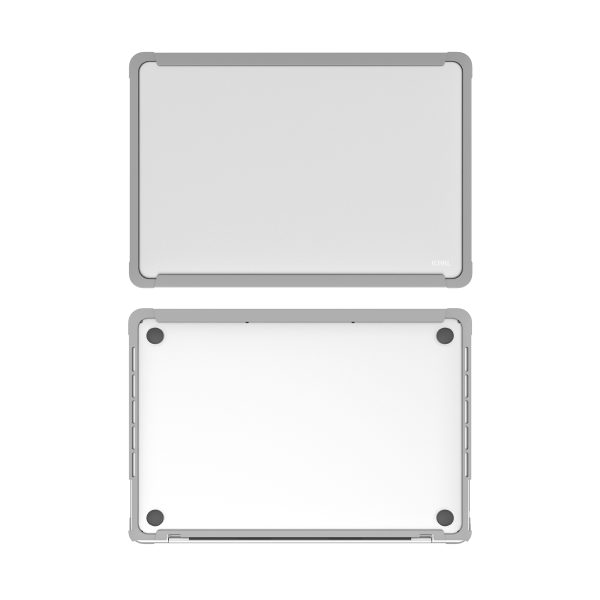 3 MacGuard XT Protective Case for MacBook Pro 13" M2 2022 / MacBook Pro 13" M1 2020 by JCPAL - Matte Clear / Gray - JCP1095 - Image 4