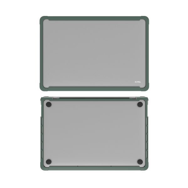 3 MacGuard XT Protective Case for MacBook Pro 13" M2 2022 / MacBook Pro 13" M1 2020 by JCPAL - Matte Clear / Midnight Green - JCP1100 - Image 3