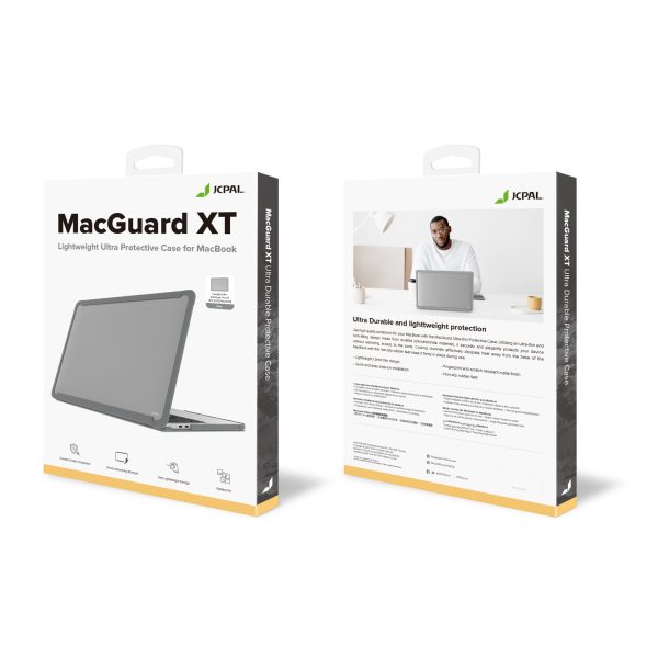 5 MacGuard XT Protective Case for MacBook Pro 13" M2 2022 / MacBook Pro 13" M1 2020 by JCPAL - Matte Clear / Gray - JCP1095 - Image 2