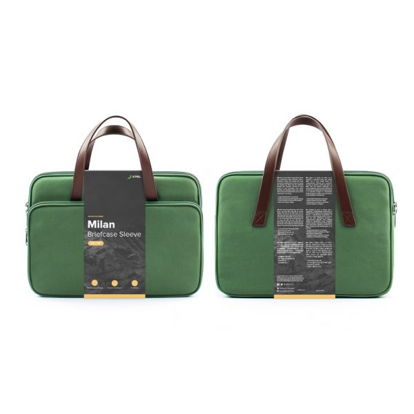 JCPal Milan Briefcase Sleeve for 15 inch / 16 inch Laptops & MacBooks - Olive - JCP2611 - Image 6
