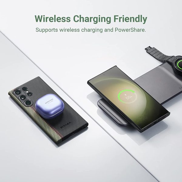 Galaxy S23 Ultra MagEZ Case 3 MagSafe Compatible Military Drop Protection Carbon Fiber Magnetic Case by PITAKA - Overture 600D - Image 8