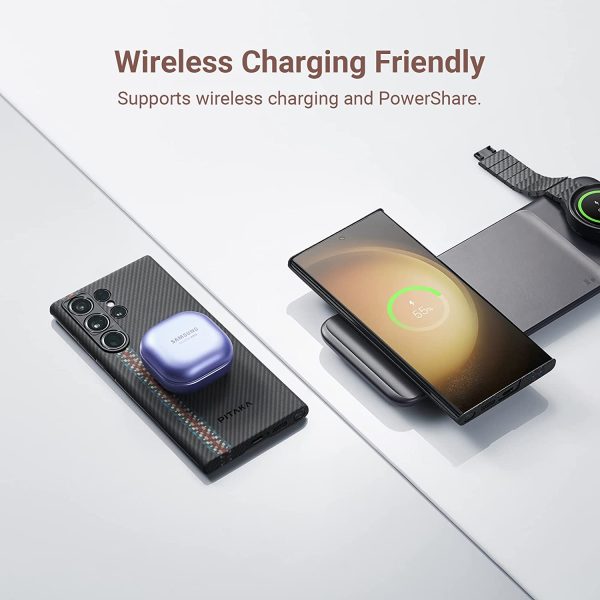 Galaxy S23 Ultra MagEZ Case 3 MagSafe Compatible Military Drop Protection Carbon Fiber Magnetic Case by PITAKA - Rhapsody 600D - Image 9