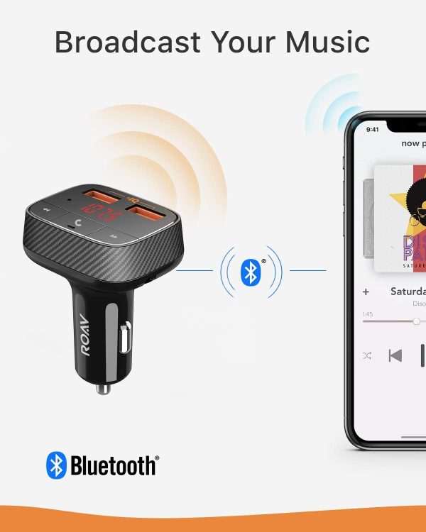 6181RM6i-4L._AC_SL1500_ Roav SmartCharge F0 Bluetooth FM Transmitter for Car, Audio Adapter and Receiver, Hands-Free Calling, MP3 Car Charger with 2 USB Ports, PowerIQ, and AUX Output  - R5113112 - Image 7