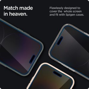 Apple iPhone 14 Pro Max EZ Fit Privacy Screen Protector Case Friendly by Spigen - 2 PACK - AGL05203 - Image 2
