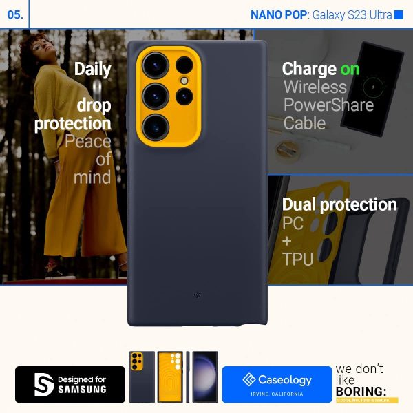 Galaxy S23 Ultra NanoPop Dual tone Liquid Silicone Case by Caseology - Blueberry Navy - ACS05659 - Image 2