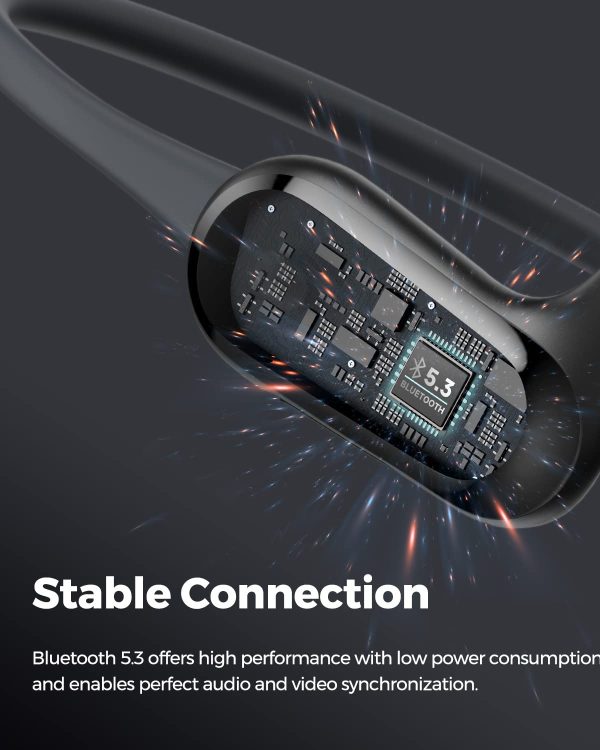 SoundPEATS RunFree Lite Open-Ear Sports Bluetooth V5.3 Headphones with Bass Boost and 17 Hours, Sweatproof Ultralight Headset for Running, Workouts, Comfortable Fit, USB-C  - Black - Image 5