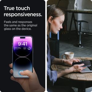 Apple iPhone 14 Pro Max EZ Fit Privacy Screen Protector Case Friendly by Spigen - 2 PACK - AGL05203 - Image 5