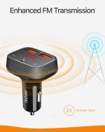 Roav SmartCharge F0 Bluetooth FM Transmitter for Car, Audio Adapter and Receiver, Hands-Free Calling, MP3 Car Charger with 2 USB Ports, PowerIQ, and AUX Output  - R5113112 - Image 2
