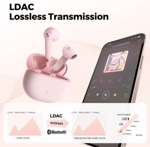SoundPEATS Air3 Deluxe HS Bluetooth 5.2 Earphones Hi-Res Audio Wireless Earbuds with LDAC Codec, in-Ear Detection,App Support - AMT - Pink - Image 5