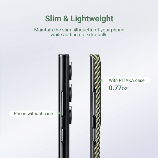 Galaxy S23 Ultra MagEZ Case 3 MagSafe Compatible Military Drop Protection Carbon Fiber Magnetic Case by PITAKA - Overture 600D - Image 3