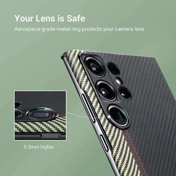 Galaxy S23 Ultra MagEZ Case 3 MagSafe Compatible Military Drop Protection Carbon Fiber Magnetic Case by PITAKA - Overture 600D - Image 9