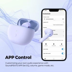 SoundPEATS Air3 Deluxe HS Bluetooth 5.2 Earphones Hi-Res Audio Wireless Earbuds with LDAC Codec, in-Ear Detection,App Support - AMT - Purple - Image 7
