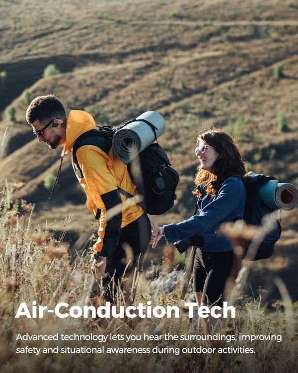 SoundPEATS RunFree Lite Open-Ear Sports Bluetooth V5.3 Headphones with Bass Boost and 17 Hours, Sweatproof Ultralight Headset for Running, Workouts, Comfortable Fit, USB-C  - Black - Image 6