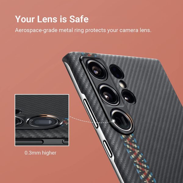 Galaxy S23 Ultra MagEZ Case 3 MagSafe Compatible Military Drop Protection Carbon Fiber Magnetic Case by PITAKA - Rhapsody 600D - Image 8